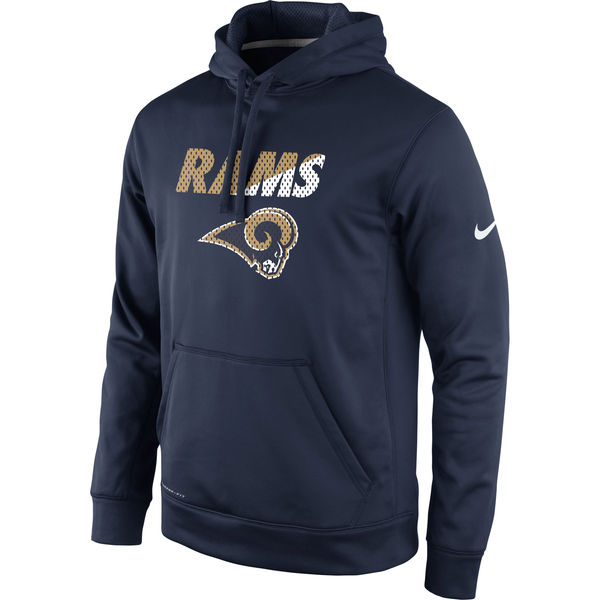 Men Los Angeles Rams Nike Kick Off Staff Performance Pullover Hoodie  Navy